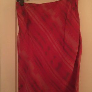 Red Tahari Silk Skirt Size 6